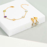 Chennai Multi Gemstone & Gold Vermeil Bracelet-Auree Jewellery