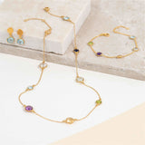 Chennai Multi Gemstone & Gold Vermeil Bracelet-Auree Jewellery