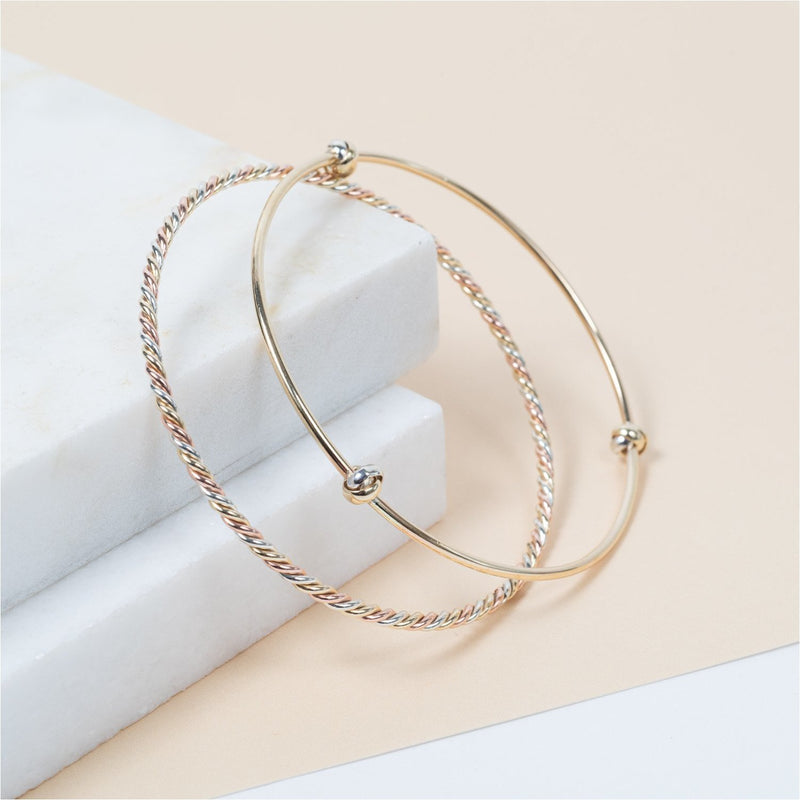 Cheyne 9ct Yellow Gold Knot Bangle-Auree Jewellery