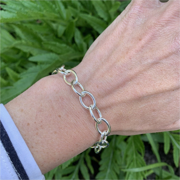 Compton Sterling Silver Oval Trace Bracelet