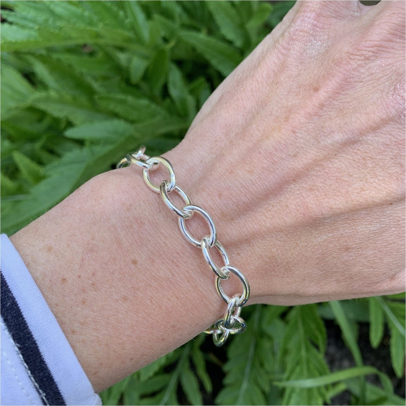 Compton Sterling Silver Oval Trace Bracelet
