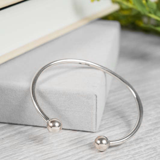 Curzon Sterling Silver Torque Bangle-Auree Jewellery