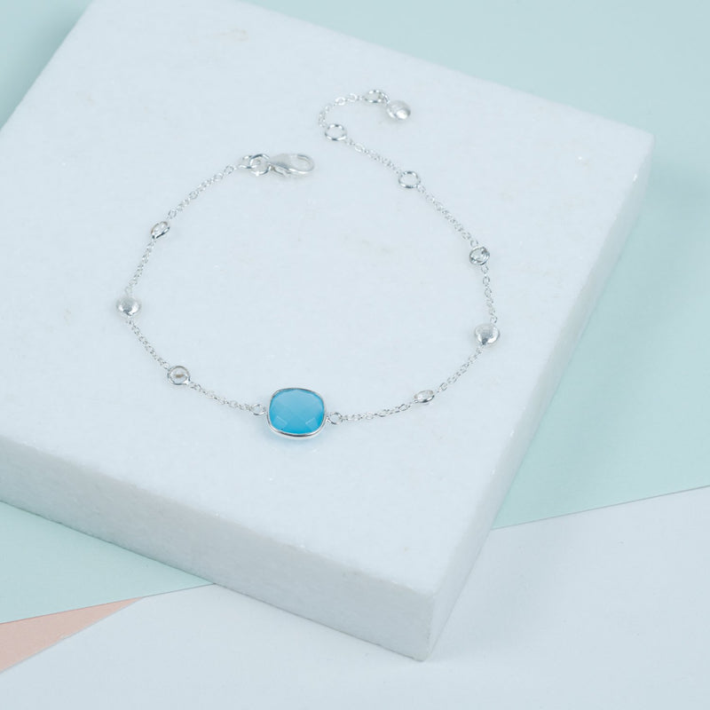 Bracelets & Bangles - Iseo Blue Chalcedony & Sterling Silver Bracelet