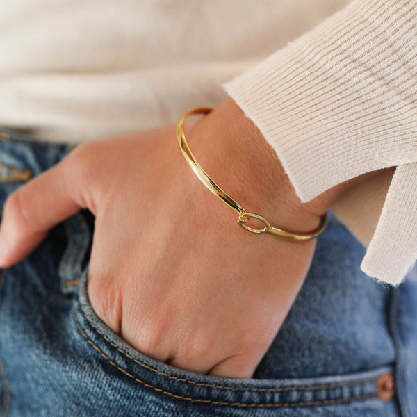 Ledbury Gold Vermeil Hook Bangle-Auree Jewellery