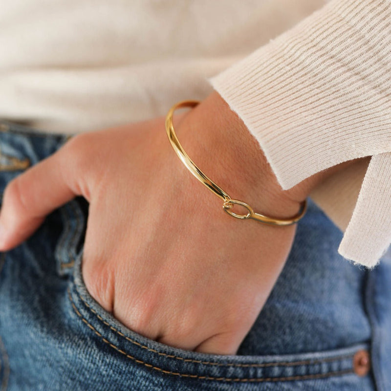 Gold Vermeil Bangle | Hook Clasp | Auree Jewellery