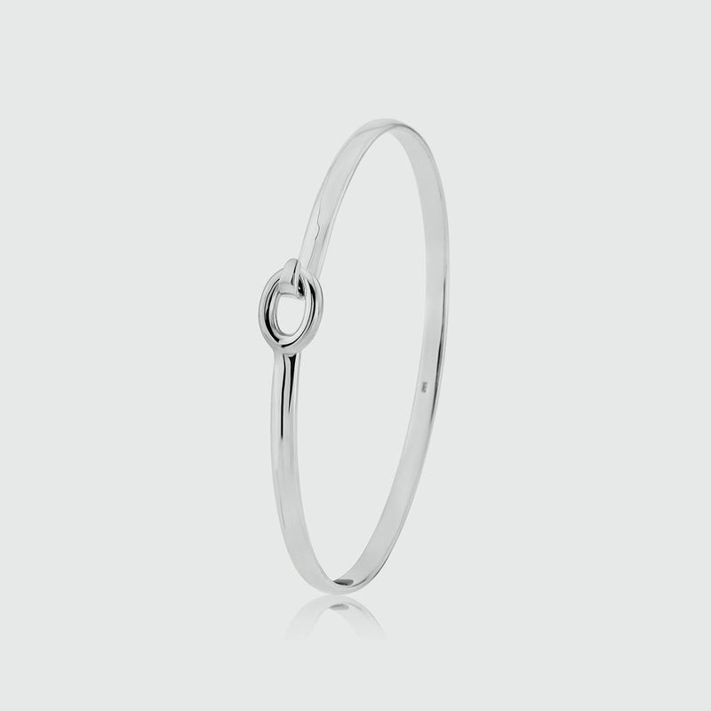 Sterling Silver Bangle, Hook Clasp