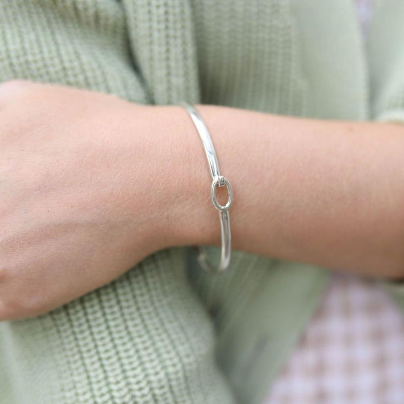 Ledbury Solid Sterling Silver Hook Bangle-Auree Jewellery