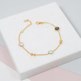 Miramar Multi Gemstone & Gold Vermeil Friendship Bracelet-Auree Jewellery