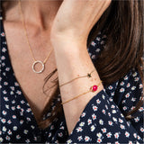 Pollara Fuchsia Pink Chalcedony & Gold Vermeil Beaded Bracelet-Auree Jewellery