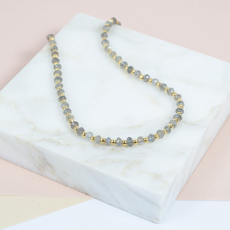 Sapa Labradorite & Yellow Gold Vermeil Nugget Necklace