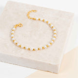 Sapa White Pearl & Yellow Gold Vermeil Nugget Bracelet