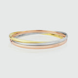 Bracelets & Bangles - Walton 9ct Three Colour Gold Russian Wedding Bangle