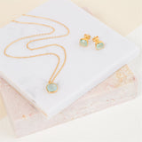 Brooklyn Aqua Chalcedony & Gold Vermeil Jewellery Set-Auree Jewellery