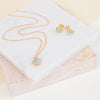 Brooklyn Aqua Chalcedony & Gold Vermeil Jewellery Set-Auree Jewellery