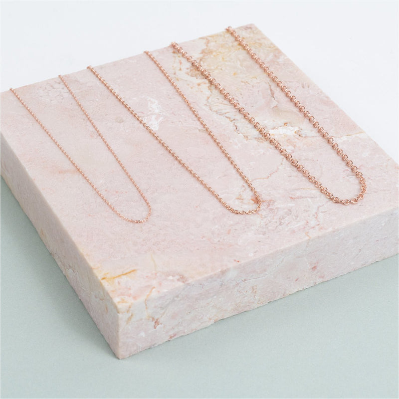 9ct Rose Gold 16 Inch Trace Chain