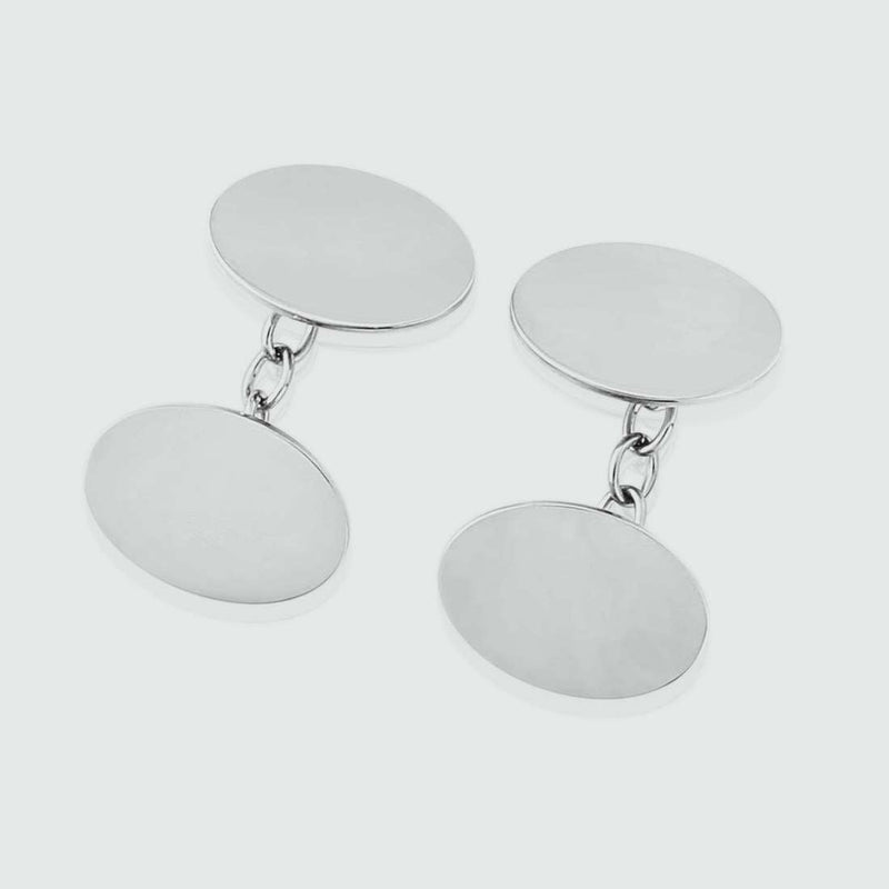 Albemarle Sterling Silver Oval Cufflinks-Auree Jewellery