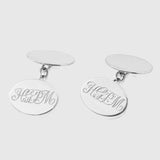 Albemarle Sterling Silver Oval Cufflinks-Auree Jewellery