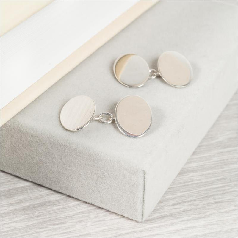 Albemarle Sterling Silver Oval Cufflinks-Auree Jewellery