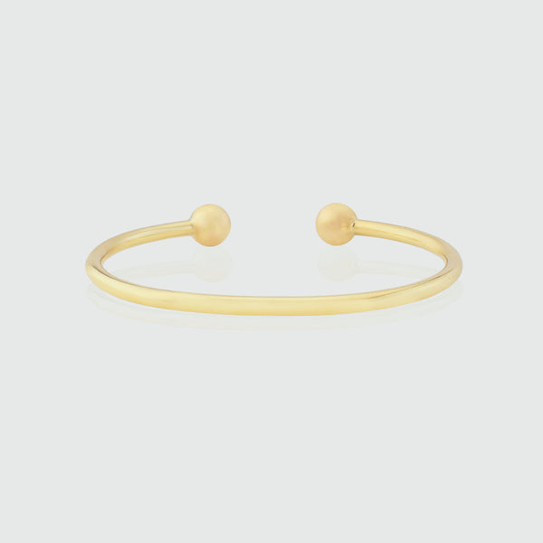 Curzon Gold Vermeil Torque Bangle-Auree Jewellery