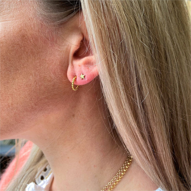 Alhambra Micro Twisted Gold Vermeil Hoop Earrings-Auree Jewellery