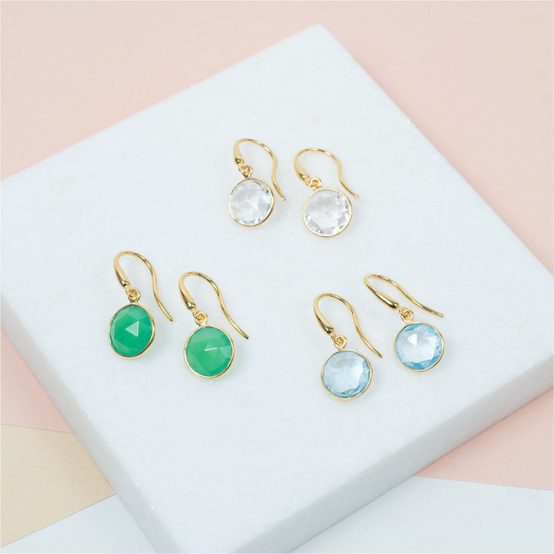 Antibes Blue Topaz & Gold Vermeil Earrings-Auree Jewellery