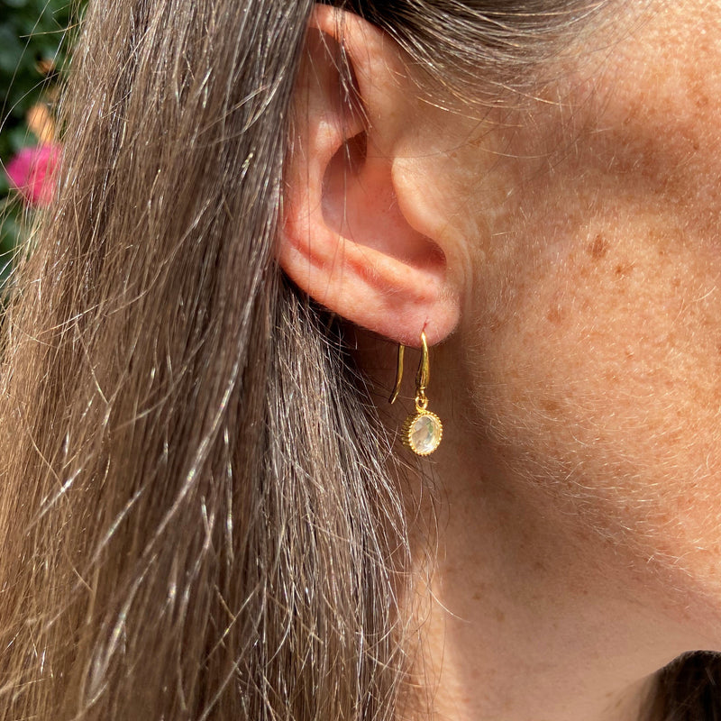 Barcelona April Crystal Birthstone Hook Earrings