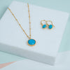 Barcelona December Turquoise Birthstone Hook Earrings-Auree Jewellery
