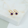 Barcelona February Amethyst Birthstone Hook Earrings-Auree Jewellery