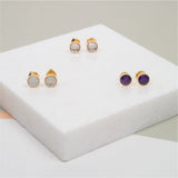 Barcelona February Amethyst Birthstone Stud Earrings-Auree Jewellery