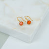 Barcelona July Carnelian Birthstone Hook Earrings-Auree Jewellery