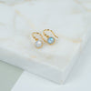 Barcelona June Moonstone Birthstone Hook Earrings-Auree Jewellery
