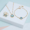 Barcelona March Blue Topaz Birthstone Hook Earrings-Auree Jewellery