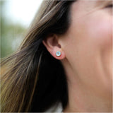 Barcelona March Blue Topaz Birthstone Stud Earrings-Auree Jewellery