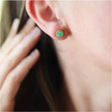 Barcelona May Chrysoprase Birthstone Stud Earrings-Auree Jewellery