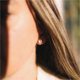 Barcelona October Rose Quartz Birthstone Stud Earrings