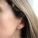 Brooklyn Aqua Chalcedony & Gold Vermeil Stud Earrings-Auree Jewellery