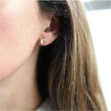 Brooklyn Gold & Rose Quartz Cushion Stud Earrings
