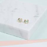 Earrings - Brooklyn Green Amethyst & Gold Vermeil Cushion Stud Earrings
