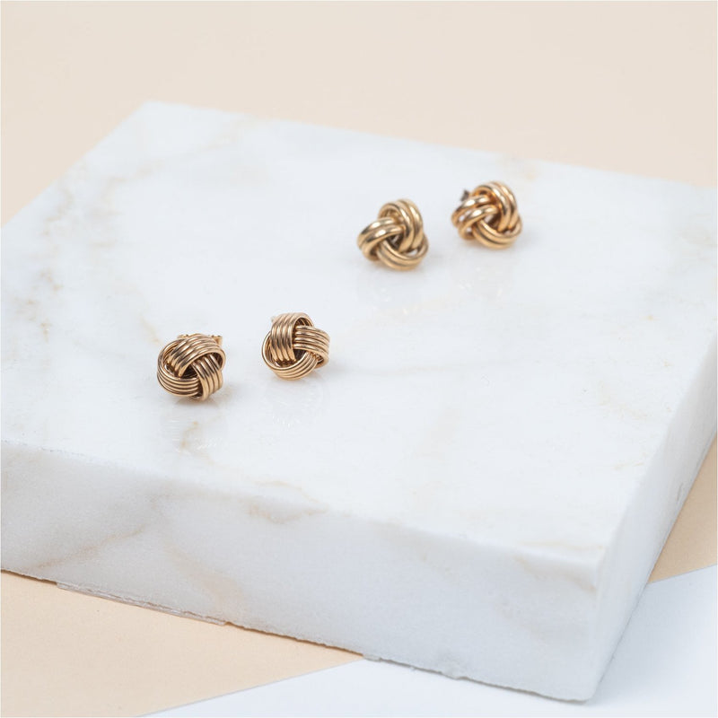 Cranley Gold Vermeil Triple Knot Stud Earrings-Auree Jewellery