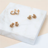 Cranley Gold Vermeil Triple Knot Stud Earrings-Auree Jewellery