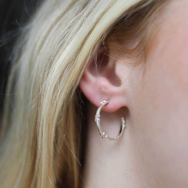 Earrings - Deia Piccolo Sterling Silver Kiss Hoop Earrings