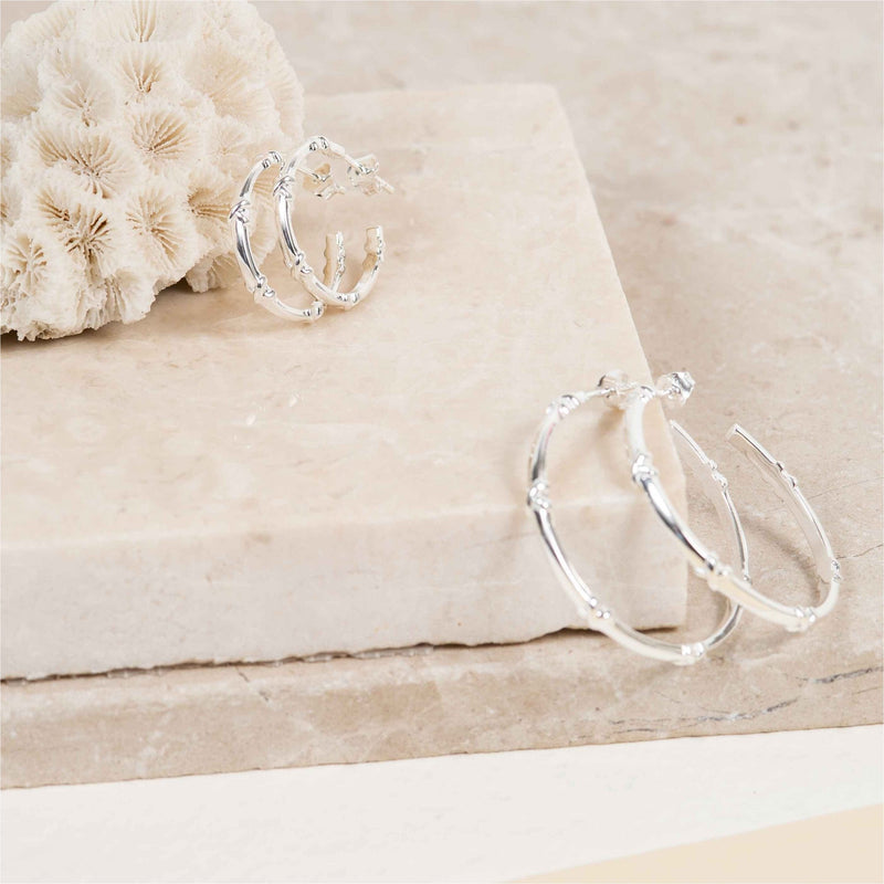 Earrings - Deia Piccolo Sterling Silver Kiss Hoop Earrings