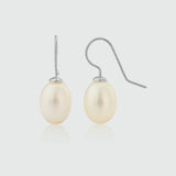Gloucester White Freshwater Pearl & Silver Drop Earrings