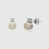 Harcourt White Pearl & Cubic Zirconia Sterling Silver Round Drop Earrings