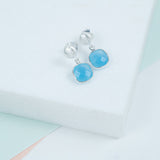 Earrings - Iseo Blue Chalcedony & Silver Earrings