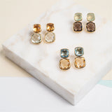 Kerala Blue Topaz, Citrine & Gold Vermeil Earrings