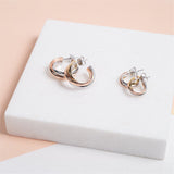 Knightsbridge Mini Three Colour Gold Vermeil Triple Hoop Earrings