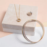 Knightsbridge Mini Three Colour Gold Vermeil Triple Hoop Earrings