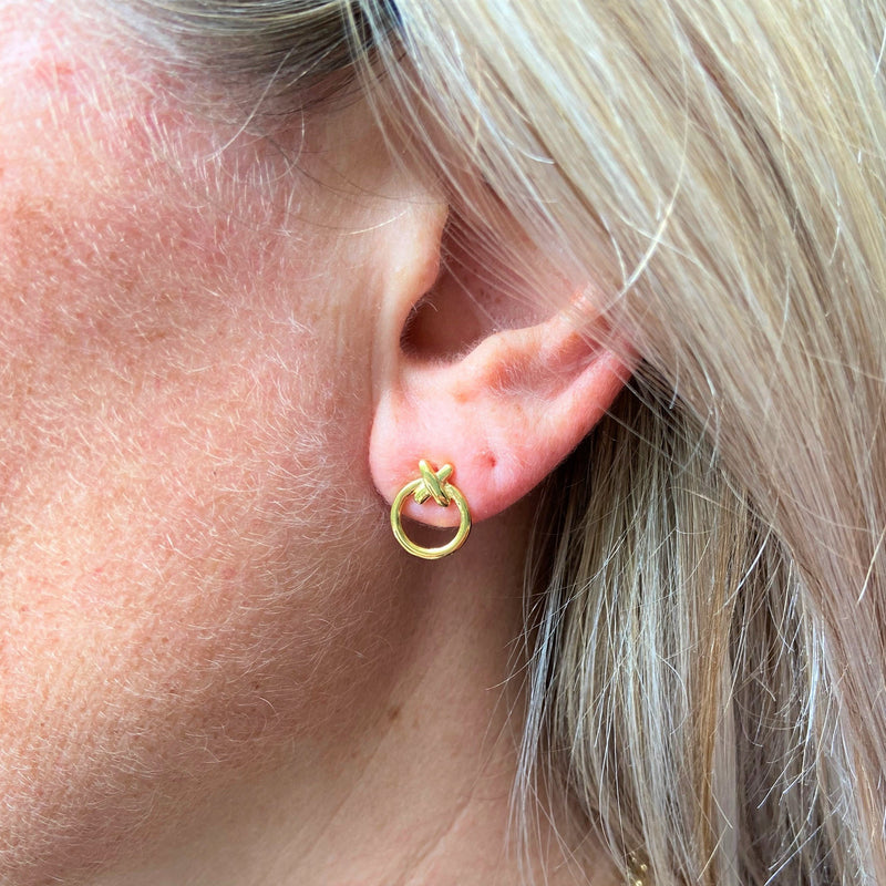Manacor Friendship Gold Vermeil Kiss Stud Earrings