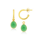 Manhattan Gold & Chrysoprase Interchangeable Gemstone Drops-Auree Jewellery